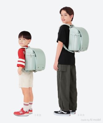 【送料無料】【２０２５年７月上旬以降届】【三越伊勢丹オリジナル】クラリーノキューブスタイリッシュランドセル　ミント×キャメル