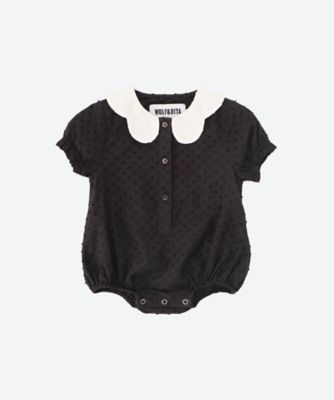 ＜WOLF&RITA (Baby&Kids)＞ロンパース　ＭＩＭＯＳＡ　ＢＬＡＣＫ　ＦＲＥＣＫＬＥＳ