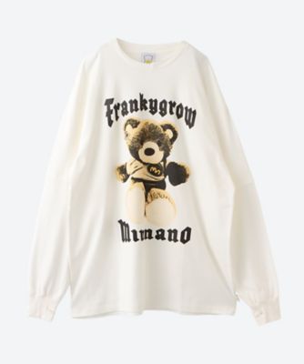 frankygrow ベージュ 抽象文字模様 長ズボン frankygrow ベージュ 抽象文字模様 長ズボン frankygrow
