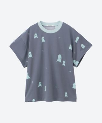 【ミナペルホネン】グレー 半袖Tシャツ 蝶の刺繍 Tシャツ AES8536PD | mina perhonen (Baby&Kids)/ミナ