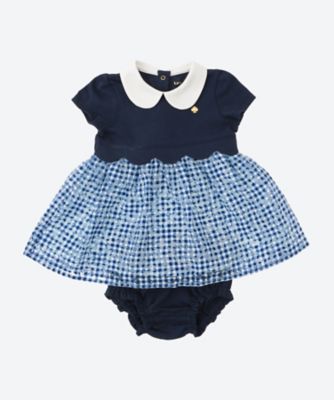 新品】ケイトスペード フローラルドッキングワンピース 紺 140 KATE