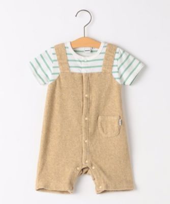 SHIPS (Baby&Kids)/シップス フェイク　オーバーオール　ボーダーロンパース　５１２－８０－０１５３