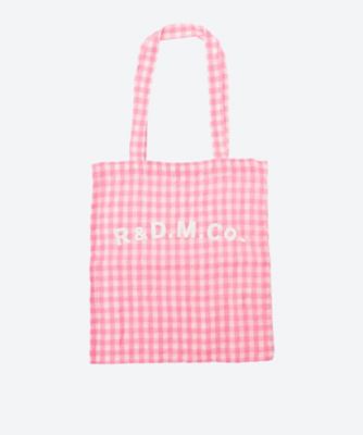 LINEN GINGHAM CHECK TOTE BAG | R & D.M.Co