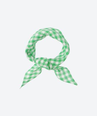 LINEN GINGHAM CHECK TRIANGLE SCARF