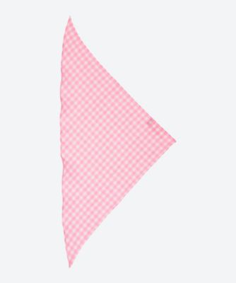 LINEN GINGHAM CHECK TRIANGLE SCARF