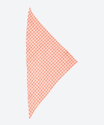 LINEN GINGHAM CHECK TRIANGLE SCARF