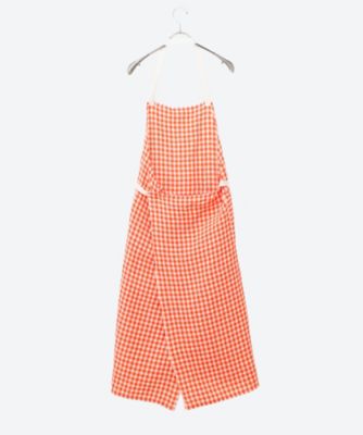 LINEN GINGHAM CHECK APRON | R & D.M.Co