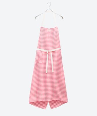 LINEN GINGHAM CHECK APRON | R & D.M.Co