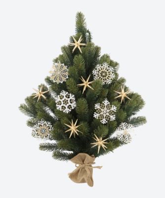 ＜ATELIER NIKI TIKI (Baby&Kids)＞【受注商品】シュヴァルツヴァルトツリー壁掛式６０ｃｍ　金の星とレースのオーナメントセット