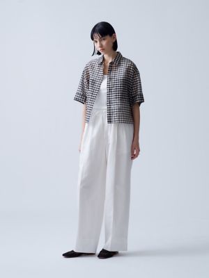 ＜ebure (Women)＞コットンリネンタイプライター　パンツ