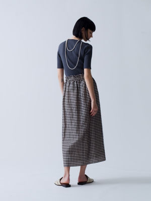 お値下‼︎エブール ebure シアーコットンアセテート ワイドリブニット 五分袖 お値下‼︎エブール ebure シアーコットンアセテート ワイド