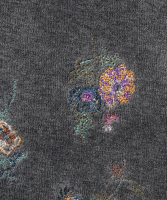 クロスステッチMIXフラワー刺繍コットンベロアチュニック | super