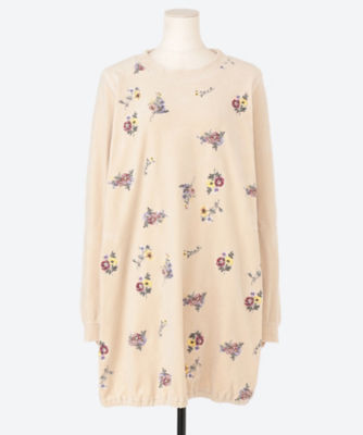 クロスステッチMIXフラワー刺繍コットンベロアチュニック | super