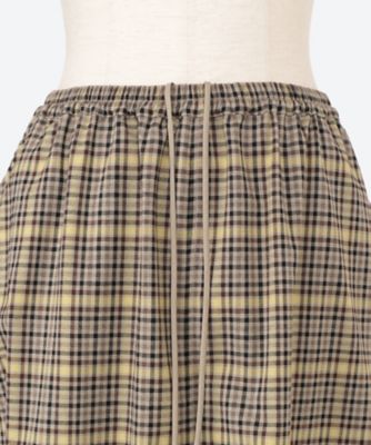ツイル杢ストレッチ／タータンチェック コクーンスカート | super