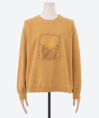 【SALE】【送料無料】super hakka feuille (Women/大きいサイズ)/スーパーハッカ フィーユ 裏毛×コットンローンガーランドプチフラワー刺繍トレーナー 46950551 51オレンジ トップス【三越伊勢丹/公式】