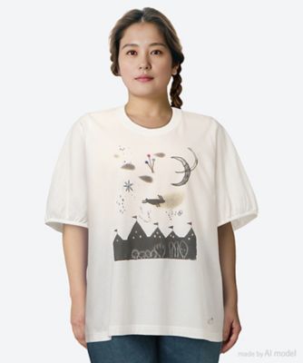 ＳＵＰＥＲ　ＨＡＫＫＡ×オバタクミ「サーカスがやってくる」プリント＋刺繍Ｔシャツ　４６９５１０５２