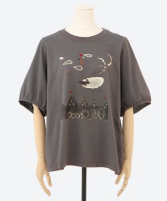 ＳＵＰＥＲ　ＨＡＫＫＡ×オバタクミ「サーカスがやってくる」プリント＋刺繍Ｔシャツ　４６９５１０５２
