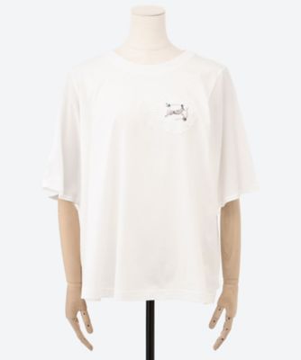 ＳＵＰＥＲ　ＨＡＫＫＡ×庄島歩音「ｓｗａｌｌｏｗｓ　ａｎｄ　ｈａｒｅ」レースプリントＴシャツ　４６９５１１５２
