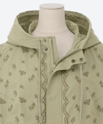 コットンナイロンツイル スプリンクルフラワー刺繍コート