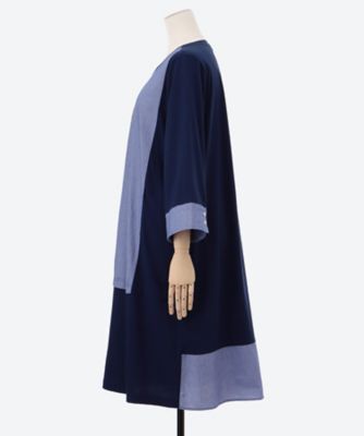 スーパーハッカフィーユ（super hakka feuille）/[15〜19号 ]スモールウェーブボイルデインティ フラワー刺繍+天竺ワンピース スモールウェーブボイルデインティ フラワー刺繍＋天竺ワンピース