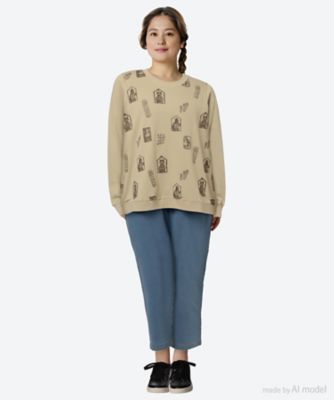 スーパーハッカフィーユ（super hakka feuille）/[15〜19号]SUPER HAKKA×保坂優子 「窓と庭」刺繍裏毛プルオーバー SUPER HAKKA×保坂優子 「窓と庭」刺繍裏毛プルオーバー