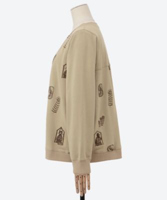 SUPER HAKKA×保坂優子 「窓と庭」刺繍裏毛プルオーバー