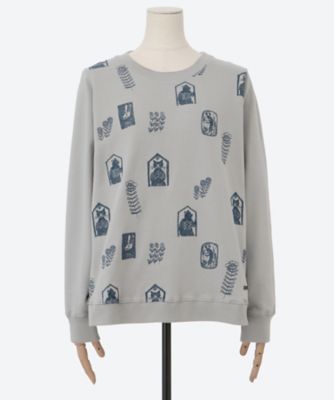 SUPER HAKKA×保坂優子 「窓と庭」刺繍裏毛プルオーバー