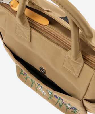 glanta」フローラルハーモニー刺繍スクエアトートショルダー