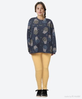 コットンポリエステル フラワーポットニットジャカードプルオーバー