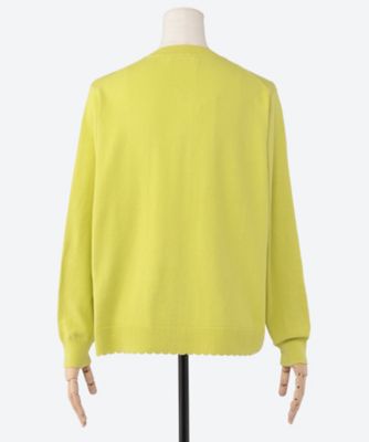 フローティングブーケ刺繍コットンニットカーディガン