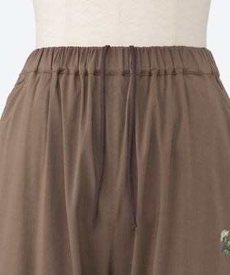 レーヨンナイロンストレッチ フラワーワンポイント刺繍コクーン