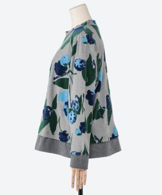 フラッフィーフラワーベロアジャカードモックネックプルオーバー