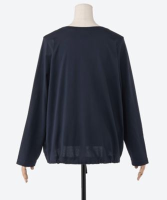 ローゲージ天竺フラワーキャンドルボトル刺繍ドロストカットソー