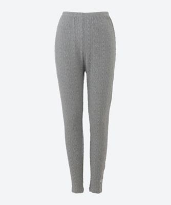 【送料無料】super hakka feuille (Women/大きいサイズ)/スーパーハッカ フィーユ フラワーワンポイント刺繍ストレッチケーブルジャカードレギンス 46960054 83モクグレー パンツ・ズボン【三越伊勢丹/公式】