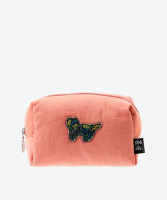 ＜super hakka feuille (Women/大きいサイズ)＞ネコモチーフ付きコーデュロイスクエアポーチ　３４０００３５４