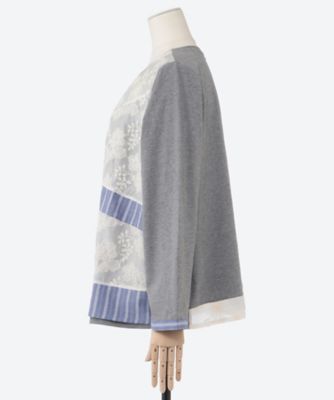 レース＋ストライプミックスカットソー 46950061 | super