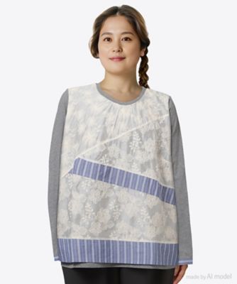 レース＋ストライプミックスカットソー 46950061 | super