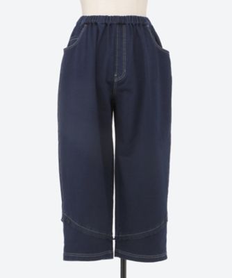 インレイデニムストレッチ＋レース オーバルパンツ 46160461