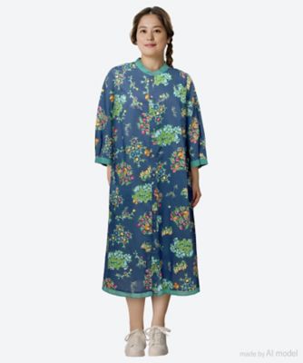 ＜super hakka feuille (Women/大きいサイズ)＞コットンローンルシオール加工ブーケとリスプリントワンピース　４６１２０３６１