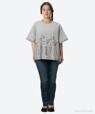 ボタニカルリーフ発泡プリントTシャツ 46950562 | super