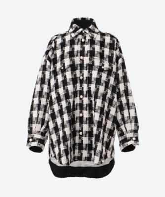 ＜MADISONBLUE (Women)＞シャツ　ＢＩＧ　ＣＰＯ　ＣＨＥＣＫ　ＴＷＥＥＤ