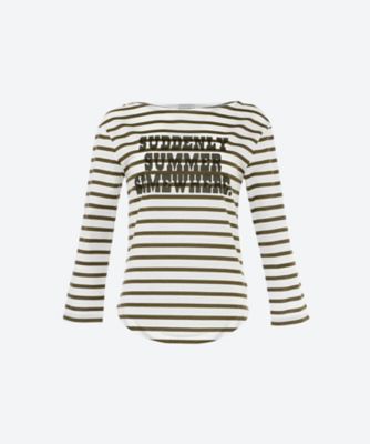 ＜MADISONBLUE (Women)＞Ｔシャツ　ＢＯＡＴ　ＮＥＣＫ　３／４　ＳＬＥＥＶＥ　ＴＥＥ　ＢＯＲＤＥＲ