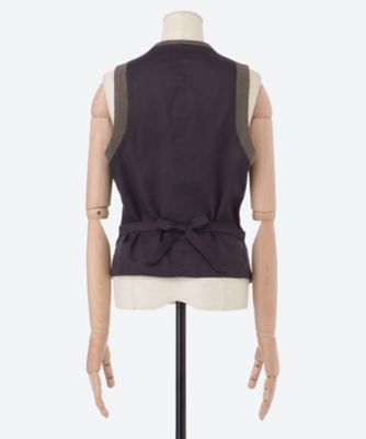 seya. セヤ ベスト SIWA VEST ヘリンボーン リボンベルト 比翼 ベスト SIWA VEST | seya. (Women)/セヤ | 三越伊勢丹