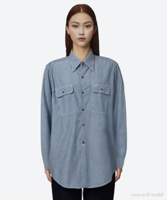 ＜MADISONBLUE (Women)＞ブラウス　ＨＡＭＰＴＯＮ　ＳＨＩＲＴ　ＣＨＡＭＢＲＡＹ（ＯＷ）