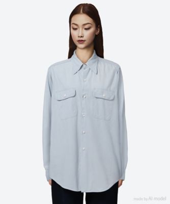 ＜MADISONBLUE (Women)＞ブラウス　ＨＡＭＰＴＯＮ　ＳＨＩＲＴ　ＣＨＡＭＢＲＡＹ（ＶＷ）