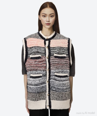 ＜MADISONBLUE (Women)＞セーター　ＳＷＩＴＣＨＩＮＧ　ＫＮ　ＶＥＳＴ　ＭＩＸＥＤ　ＦＩＢＥＲＳ