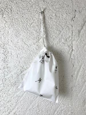 ＜R & D.M.Co-/OLDMAN’S TAILOR (Women)＞巾着　ＢＲＩＫＩＮ　ＰＲＩＮＴ　ＤＲＡＷＳＴＲＩＮＧ　ＢＡＧ　Ｓ