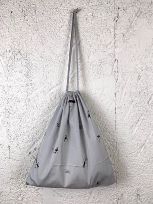 ＜R & D.M.Co-/OLDMAN’S TAILOR (Women)＞巾着　ＢＲＩＫＩＮ　ＰＲＩＮＴ　ＤＲＡＷＳＴＲＩＮＧ　ＢＡＧ（Ｌ）