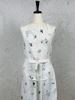 ＜R & D.M.Co-/OLDMAN’S TAILOR (Women)＞エプロン　Ｂ．Ｓ　ＰＲＩＮＴ　ＡＰＲＯＮ