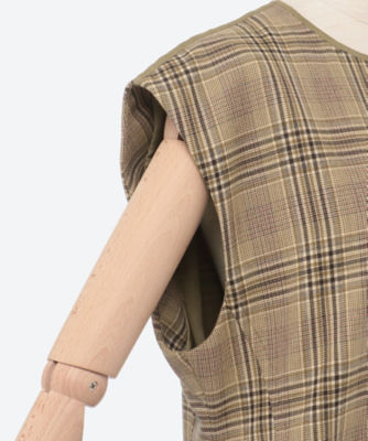 ウールチェックノーカラーワンピース | BLAMINK (Women)/ブラミンク 